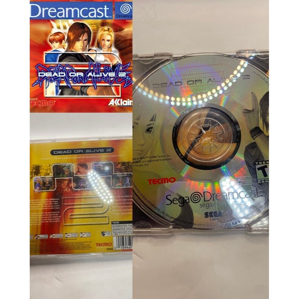 Dead or Alive 2 (Sega Dreamcast, 2000) no manual Tested Working